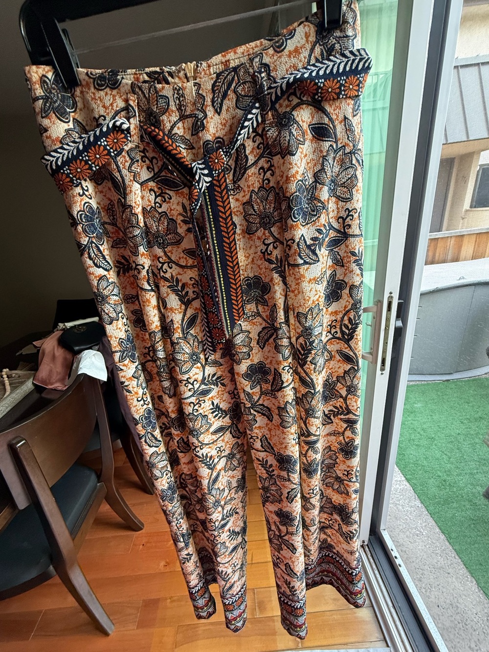 Kiss the Sky ASOS wide leg floral tie waist pants